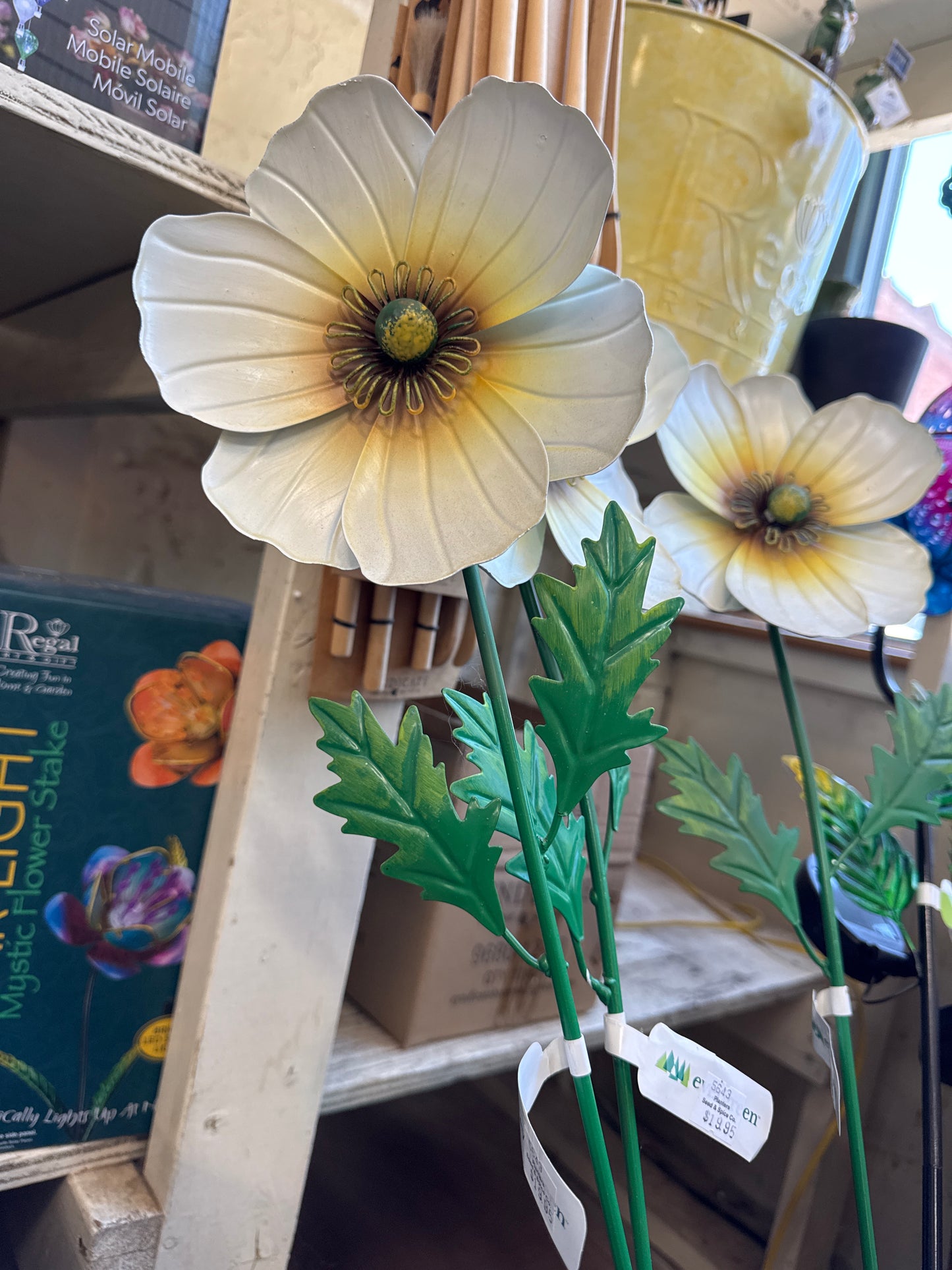 Evergreen Poppy Garden Stake